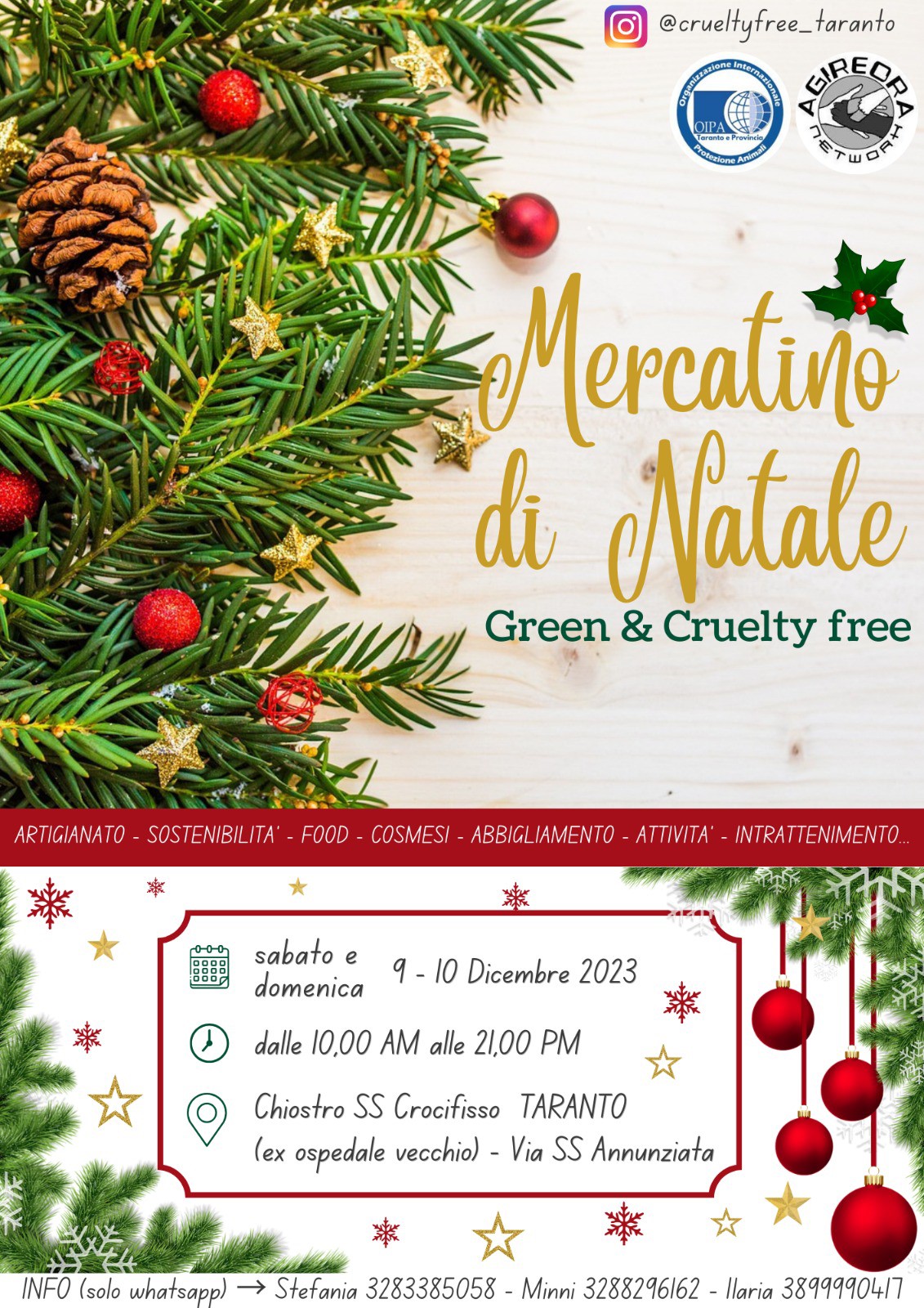 TARANTO – MERCATINO DI NATALE GREEN & CRUELTY FREE